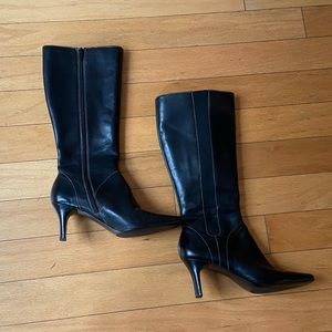 Anne Klein Mapilla Boots Black Leather Size 6.5 Women’s